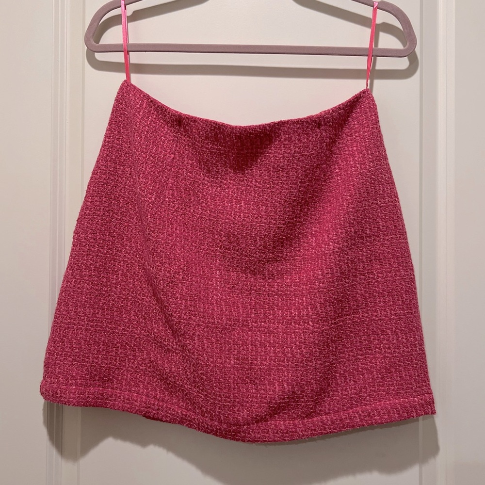 NWOT Pink Sparkly Tweed Mini Pencil Skirt Officewear Professional